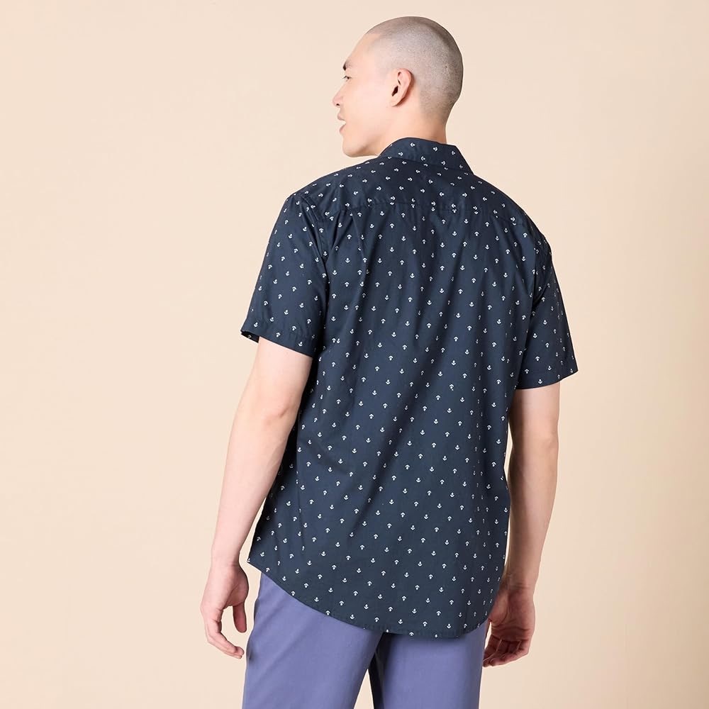 Amazon Essentials Men's Navy Patterned Nautical S… - image 4